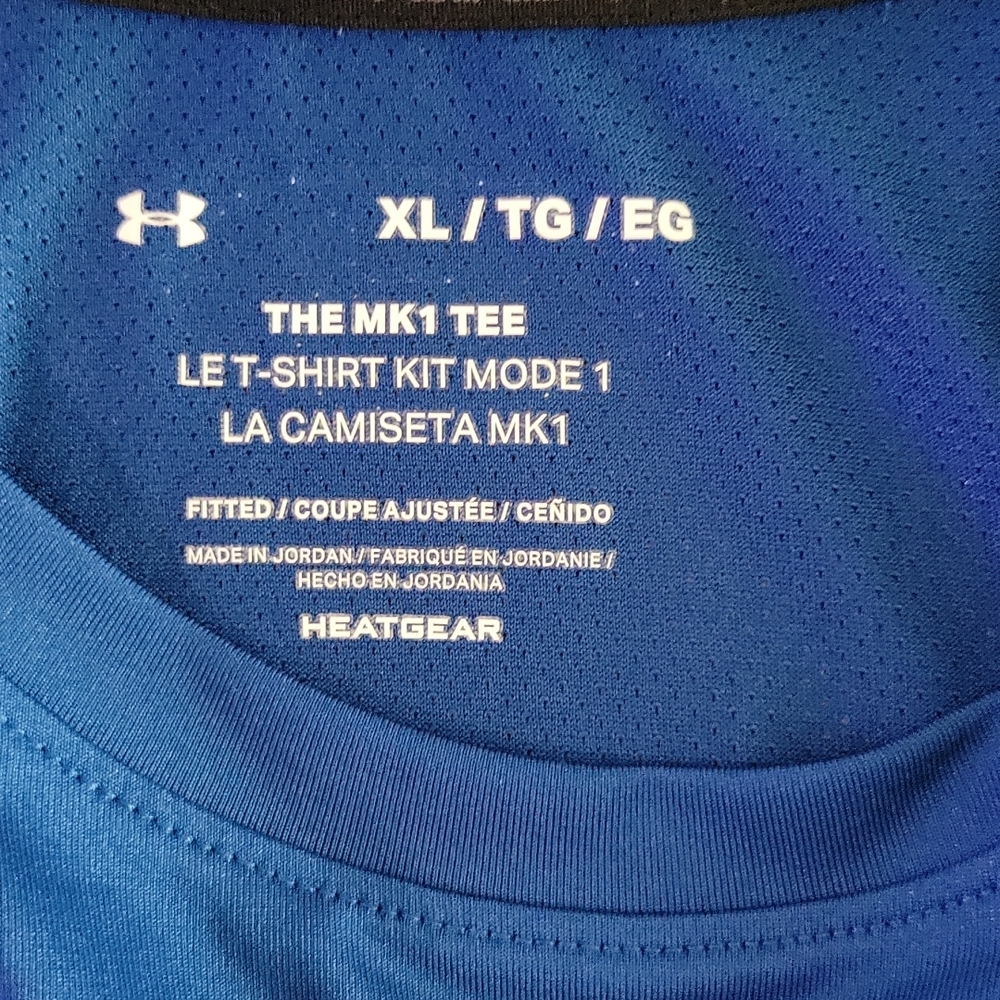 Under Armour Shirt XL Blue Performance Athletic Loose Fit Workout Tee - Picture 3 of 4